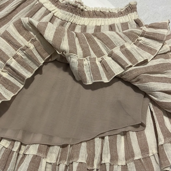 NWT Misa Los Angeles Skirt Striped Mini Ruffle - Picture 9 of 12